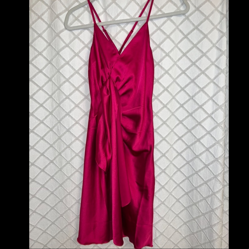 Pink satin dress